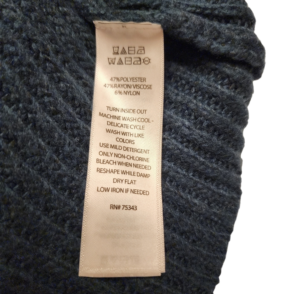 Rachel Zoe Oversized Dark Teal Ribbed Sleeveless Turtleneck Sweater S NWT - Picture 9 of 9